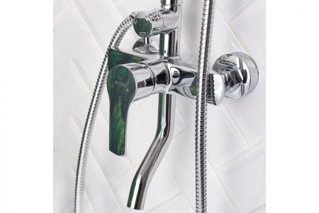 Смеситель для душа одноручный с жесткой стойкой, тропическая лейка, латунь, B7057SB-31