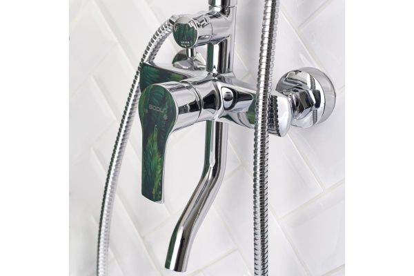 Смеситель для душа одноручный с жесткой стойкой, тропическая лейка, латунь, B7057SB-31