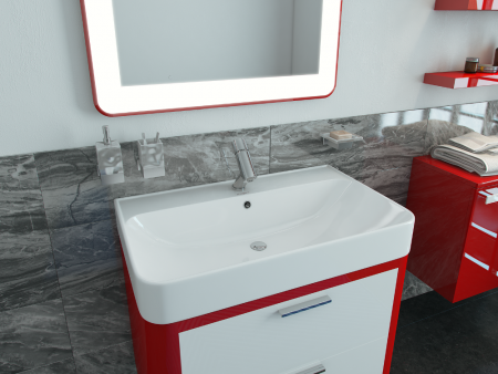 Умывальник мебельный "Олимпия-800" с переливом, без комплекта, 1 отверстие, белый