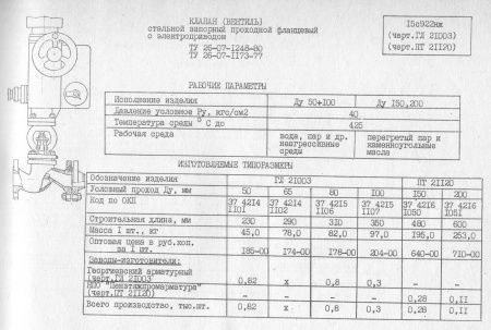 Вентиль 15с922нж (ГЛ 21003) Ду 80 (под привод)