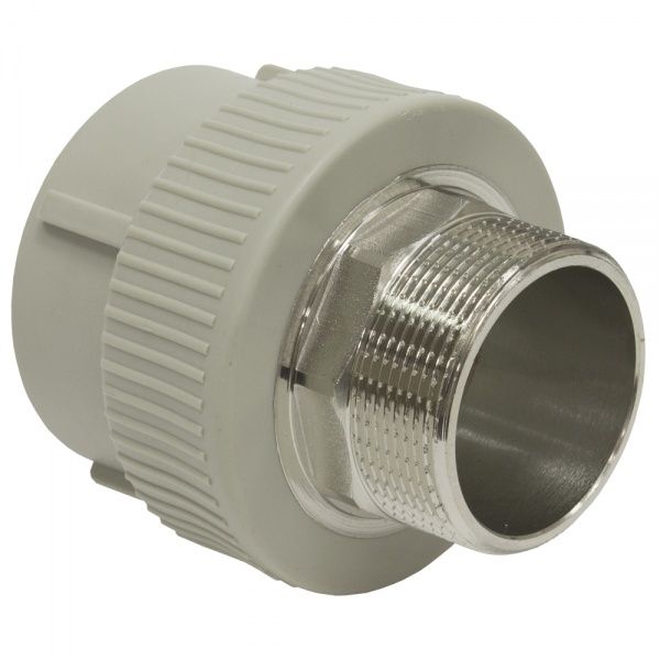 Муфта PPRC комбинированная НР 110х4" под ключ (сер.) Tebo (1/3)