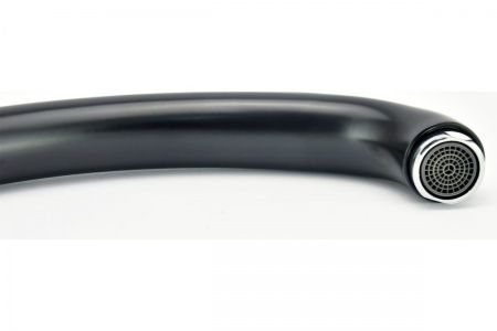 Смеситель для кухни черный одноручный Juguni Luxe с поворотным изливом, 40 картридж, гайка