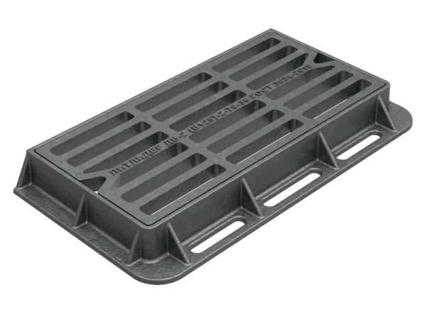 Дождеприемник прямоугольный ДБ2(В125) 938х500х100 установка к бордюру по длинной стороне