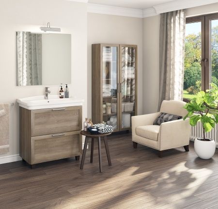 Умывальник мебельный "Модерн-850" с переливом, без комплекта, 1 отверстие, белый