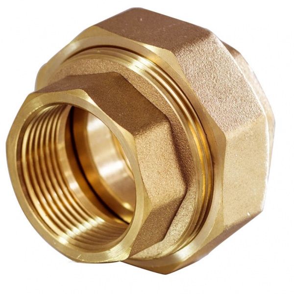 Соединитель ВН/ВН прямой с накидной гайкой Ду 25 (латунь)
