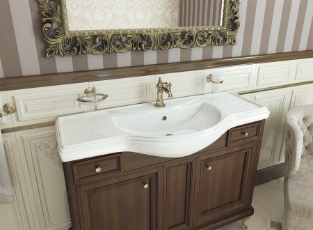 Умывальник мебельный "Классик-1200" с переливом, без комплекта, 1 отверстие, белый