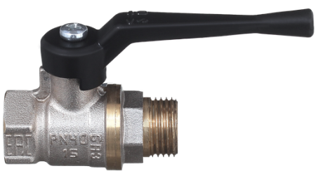 Кран никелированный 11б27п1 Ду 20 муфта/резьба "рычаг"   (серия - ГОСТ)