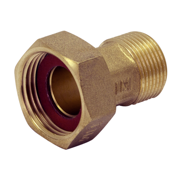 Присоединитель латунный с прокладкой для счетчика воды Ду 15 (1 штука)