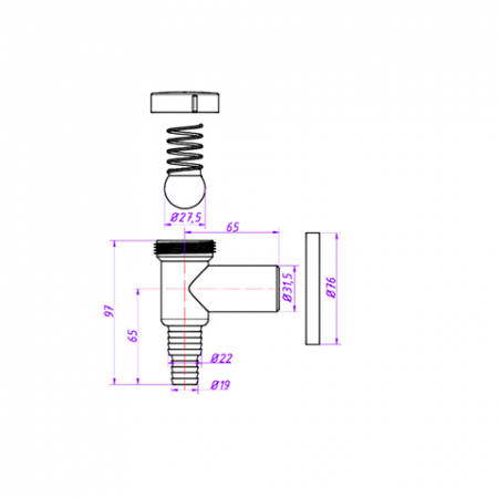 Минисифон для стиральной машины (хром)