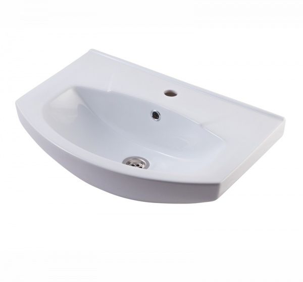 Умывальник мебельный "Элеганс 550" с переливом, без комплекта, 1 отверстие, белый