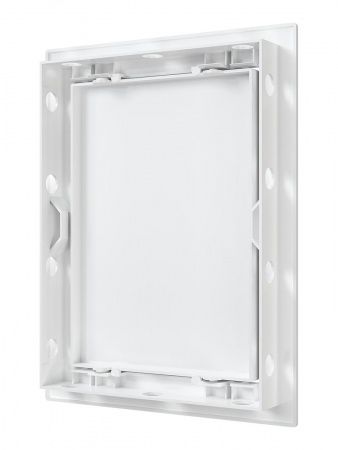 Дверца пластиковая АБС 168х218 (146х196) белая с фланцем