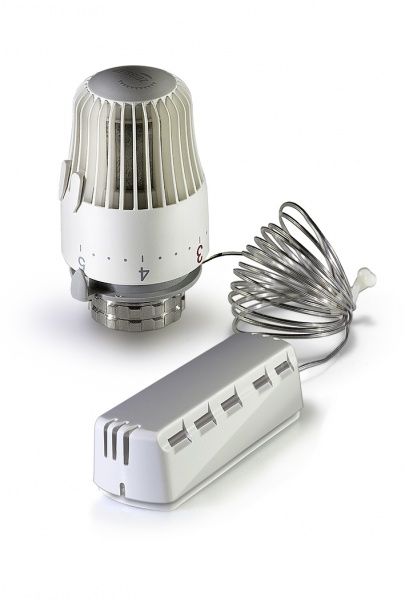 Головка термостатическая жидкостная с выносным НАКЛАДНЫМ датчиком M30x1.5, диапазон настройки 6-28 °