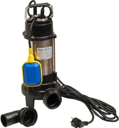 Фекальный насос F-180R (1800Вт, Hmax-15 м, Qmax-400 л/мин, корпус двигателя - чугун)с реж. мех.