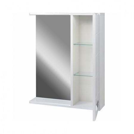 Зеркало "Вега 70" 700х150х700, со шкафчиком СПРАВА, с подстветкой