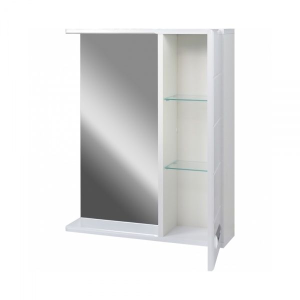 Зеркало "Вега 70" 700х150х700, со шкафчиком СПРАВА, с подстветкой