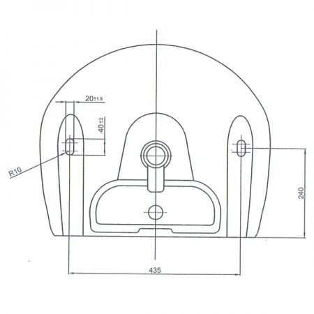 Умывальник "Оптима" с переливом, без комплекта, 1 отверстие, белый