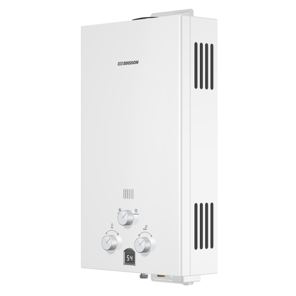 Водонагреватель газовый  EDISSON E 20 D (эл. розжиг, узкий корпус, луженый теплообменник, 1,6кг)