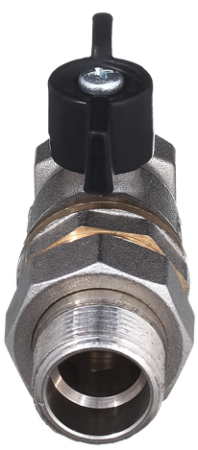 Кран никелированный 11б27п1 Ду 25 штуцер нак. г/муфта "бабочка"   (серия - ГОСТ)