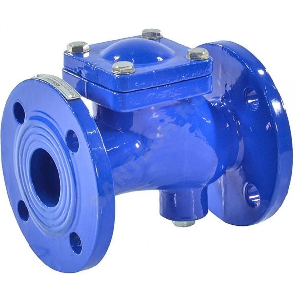 Клапан обратный шаровый фланцевый чугунный Ду200, Ру 10/16   (шар вулканизирован NBR)