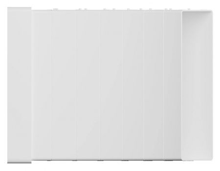 Соединительное УНИВЕРСАЛЬНОЕ колено прямоугольное вертикальное 60*204 мм. пластиковое, белое