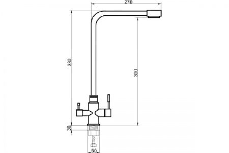 Смеситель для кухни с переключением фильтра для питьевой воды SUS125BL-017F-015