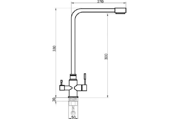 Смеситель для кухни с переключением фильтра для питьевой воды SUS125BL-017F-015
