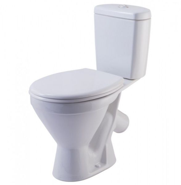 Унитаз "Стандарт", белый, 1кноп.,косой вып.,нижн.подв., сиденье полипропилен