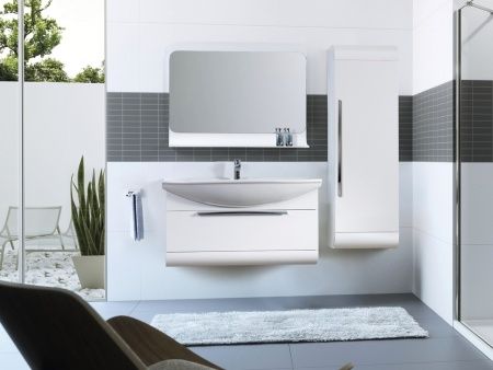 Умывальник мебельный "Стиль-1050" с переливом, без комплекта, 1 отверстие, белый