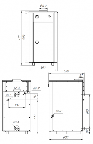 Котел газовый "Луч" КСГ-25 (одноконтурный, открытая камера сгорания)