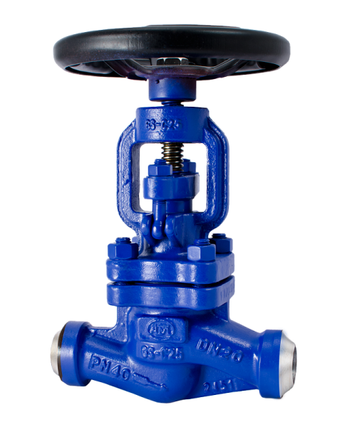 Вентиль KV17-020, Ду 20,  Ру-40,  Тмакс-400 °C (стальной, под приварку)