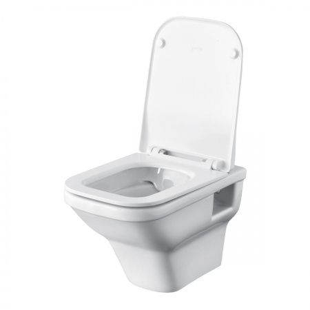 Унитаз подвесной "Лайн" белый, сиденье дюропласт, микролифт, Rimless