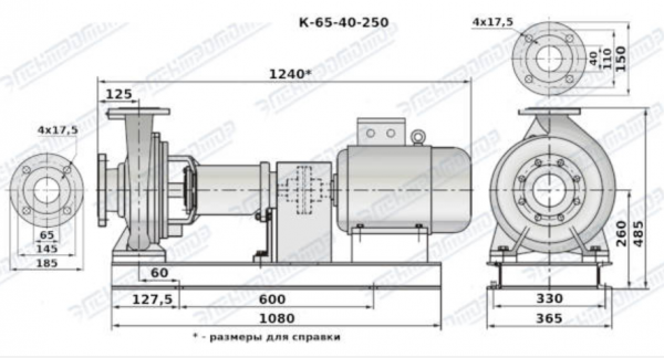 Насос (агрегатированный) К 65-40-250а-с  (11х3000)