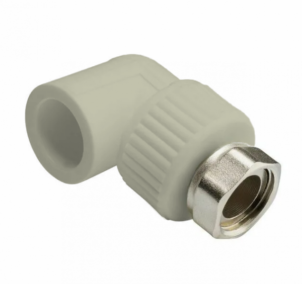 Угольник PPRC с накидной гайкой и металлической вставкой 20х1/2"   (серый) Valfex (40/160)