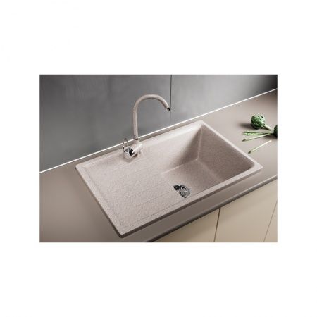 Мойка ML-GM19 с крылом, песочная иск. мрамор 750х495х200 мм (302)