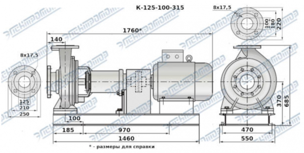 Насос (агрегатированный) К 125-100-315а-с  (110х3000)