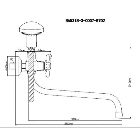 Смеситель BOOU для ван. двур., BA5318-3-C007-B702