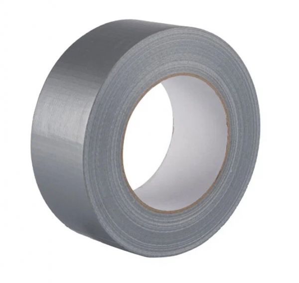 Лента армированная, универсальная, серебряная 50 м. (ширина 48 мм, тканевая основа)