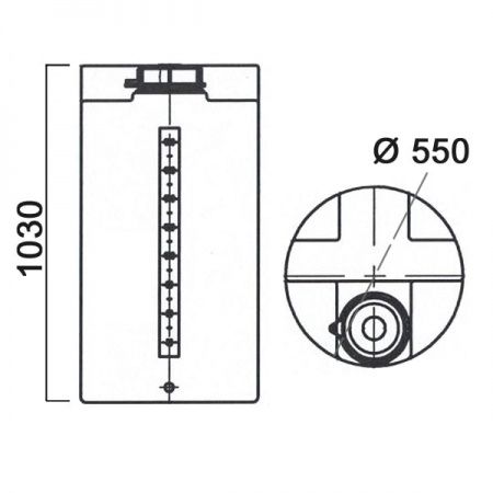 Дозировочный полиэтиленовый контейнер ДК200КЗ (пластиковый бак 200л) с разметкой