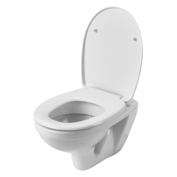 Унитаз подвесной "Бореаль" АНТИВСПЛЕСК, белый, сиденье дюропласт (тонкое), микролифт