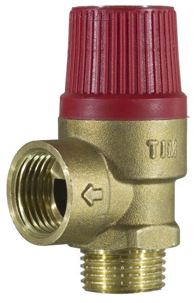 Клапан предохранительный TIM вн/нар Ду 15 Р-1.5bar (красный колпачек)
