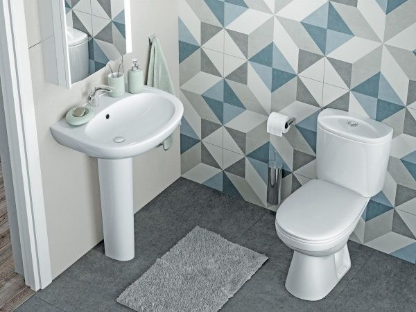 Умывальник "Анимо-40" с переливом, без комплекта, без отверстия, белый