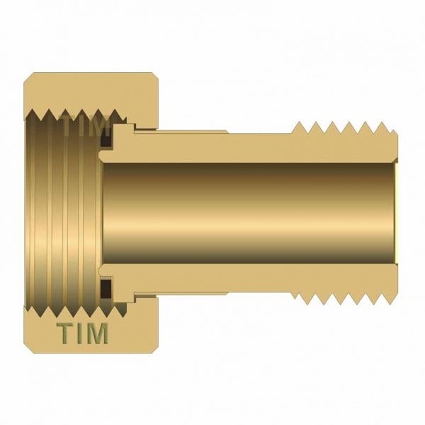 Присоединитель латунный с прокладкой для счетчика воды Ду 15 (1 штука)
