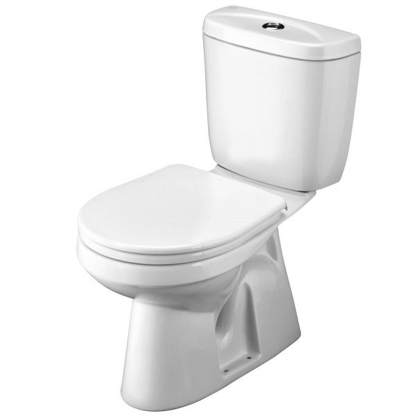 Унитаз Анимо с бачком, белый, 1 кн.арм., выпуск в пол, нижн.подв., сиденье полипропилен