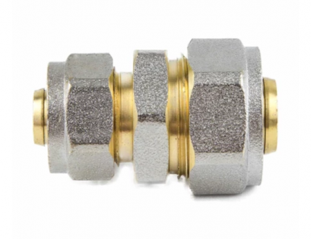 Муфта соединительная 26х20 покрытие никель (металлопластик)