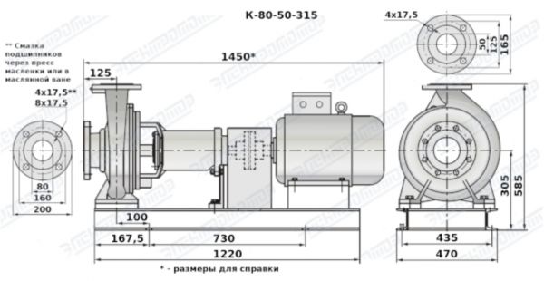Насос (агрегатированный) К 80-50-315в-с  (30х3000)