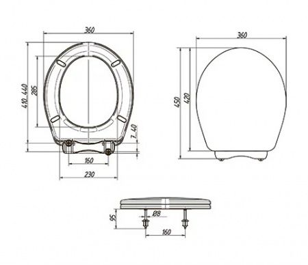 Сиденье розовое, ширина 360мм, длина 410-440мм, крепление 160мм (с резиновыми амортизаторами)