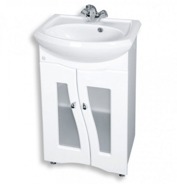 Умывальник мебельный "Уют 450" с переливом, без комплекта, 1 отверстие, белый