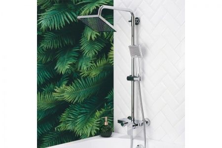 Смеситель для душа одноручный с жесткой стойкой, тропическая лейка, латунь, B7060SB-39