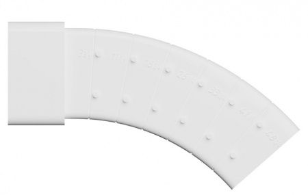 Соединительное УНИВЕРСАЛЬНОЕ колено прямоугольное вертикальное 55*110 мм. пластиковое, белое