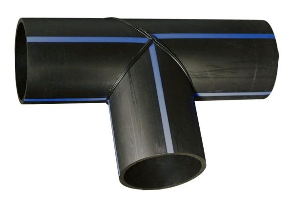 Тройник равнопроходной удлиненный 400мм, SDR17 (ПЭ спигот, сегментный) Вода